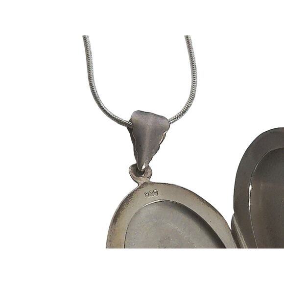 Vintage Sterling Silver Locket Choker Necklace READ - Picture 7 of 8